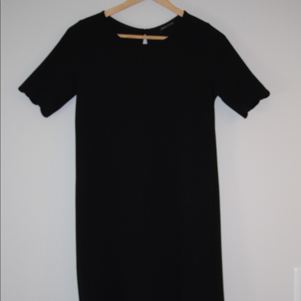 Black scallop edge dress
